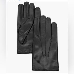 Portolano Vented Cashmere Lined Black Leather Gloves